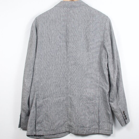 J. Crew Men's Sport Coat 44R Gray Grid Check Irish Linen - Picture 3 of 8